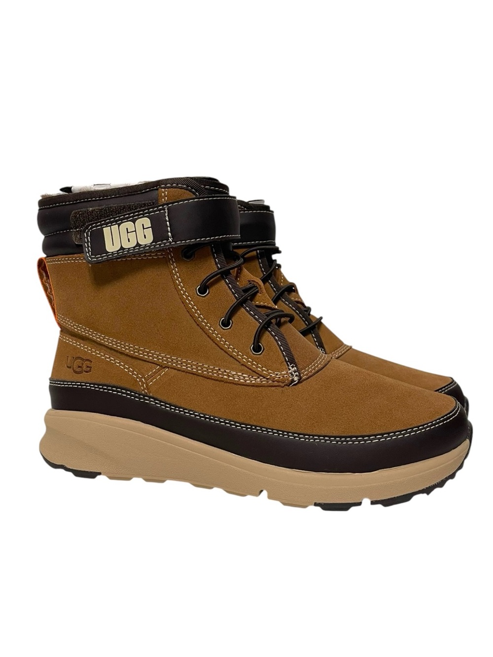 NWOB UGG Kids Brown Suede Arren Winter Boots 4